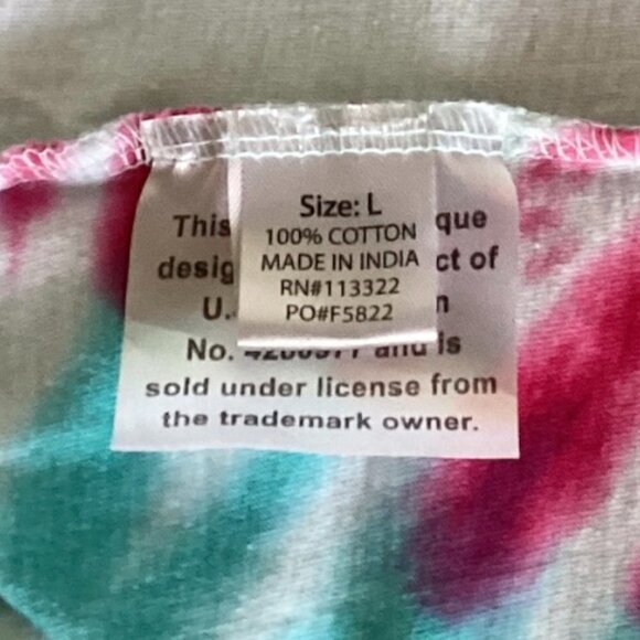 Basix of America Colorful Spin-Art/Tie Dye Wyoming Hoodie Sz L 142G - Picture 7 of 8